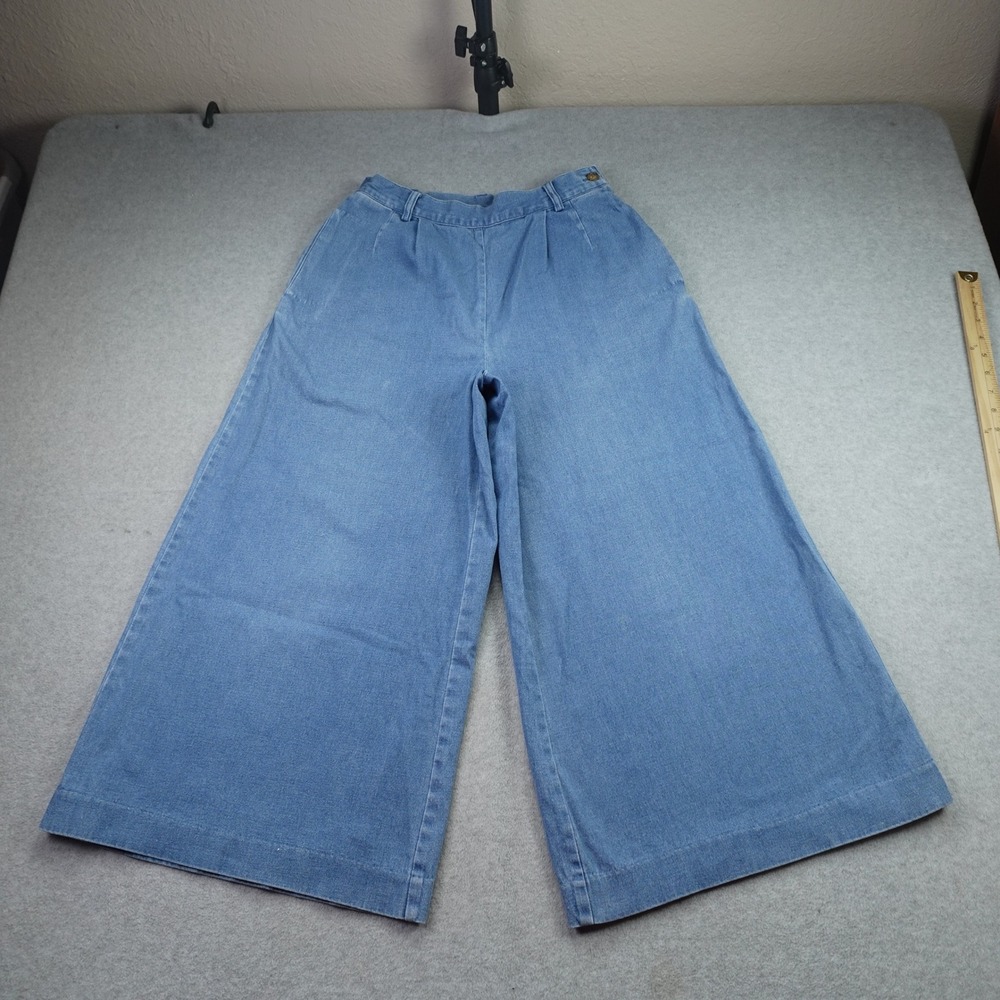 Orvis Jeans Women 6 Blue Culottes Wide Leg Denim Pants Casual High Rise